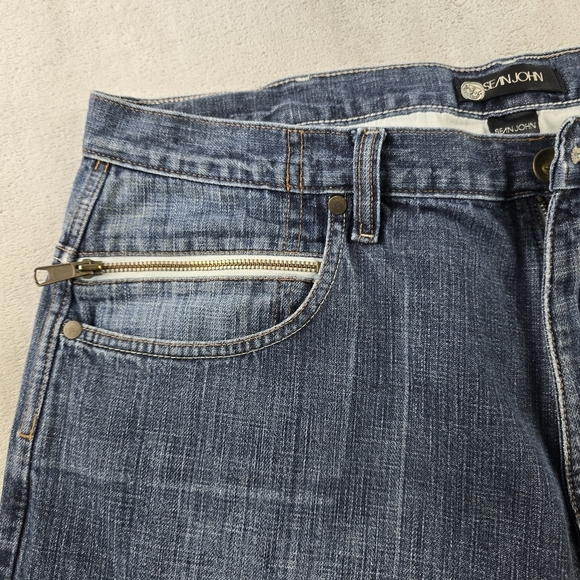 Vintage Y2K Sean John Jeans Wide Leg Baggy Cyber Mall Goth Skater 38x33 - Picture 7 of 12